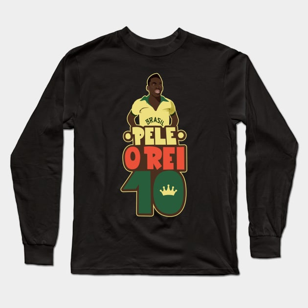 Pele - O Rei - FC Santos Long Sleeve T-Shirt by Boogosh